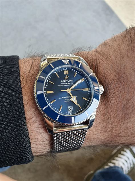 breitling superocean heritage ii 42mm blue dial steel strap|Breitling Superocean Heritage for sale.